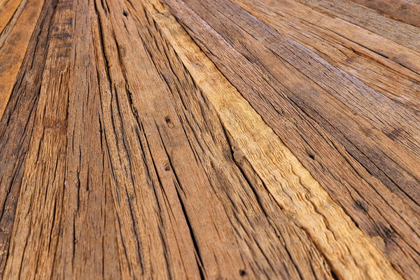 Round Dining Table Barracuda 120cm Recycled Teak Wood Brown
