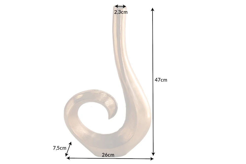Vase Wave 47cm Metal Gold