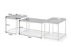 Set Of Three Nesting Coffee Tables Elements 60cm/60cm/75cm Black With Tray