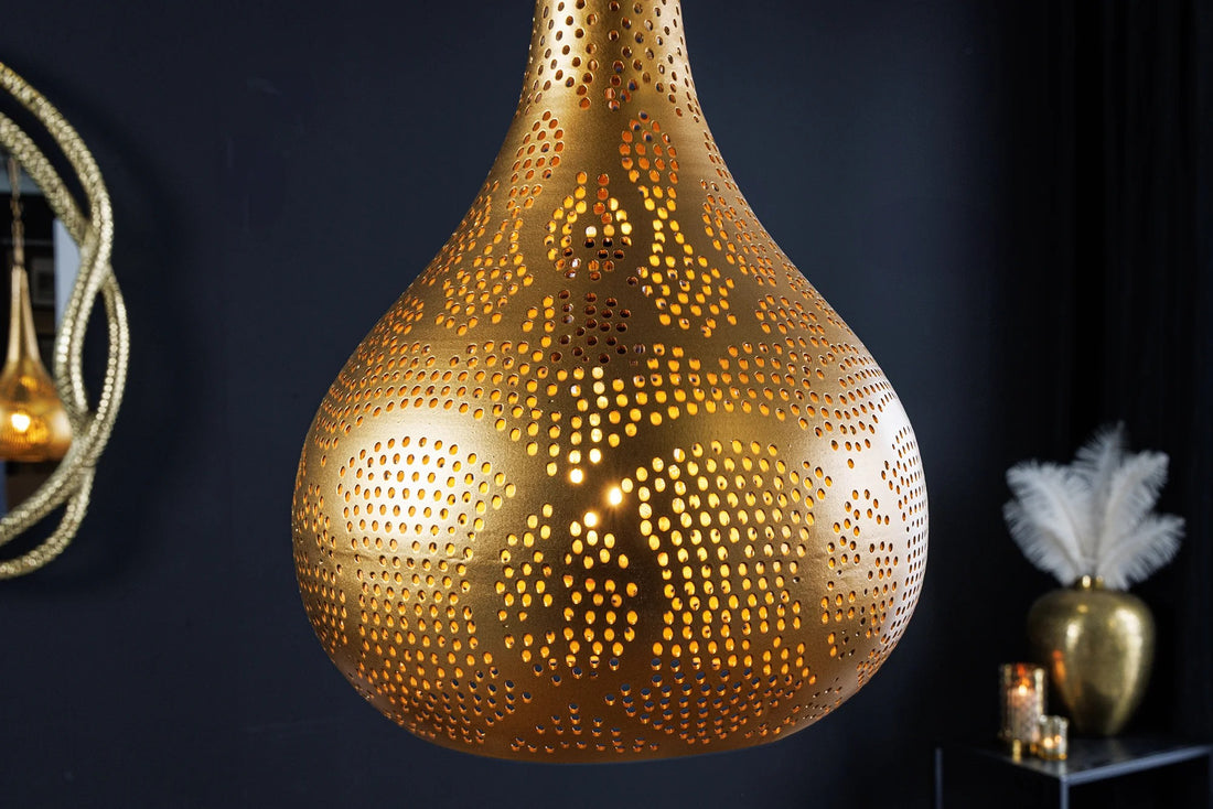 Hanging Lamp Orient Living 49cm Metal Gold
