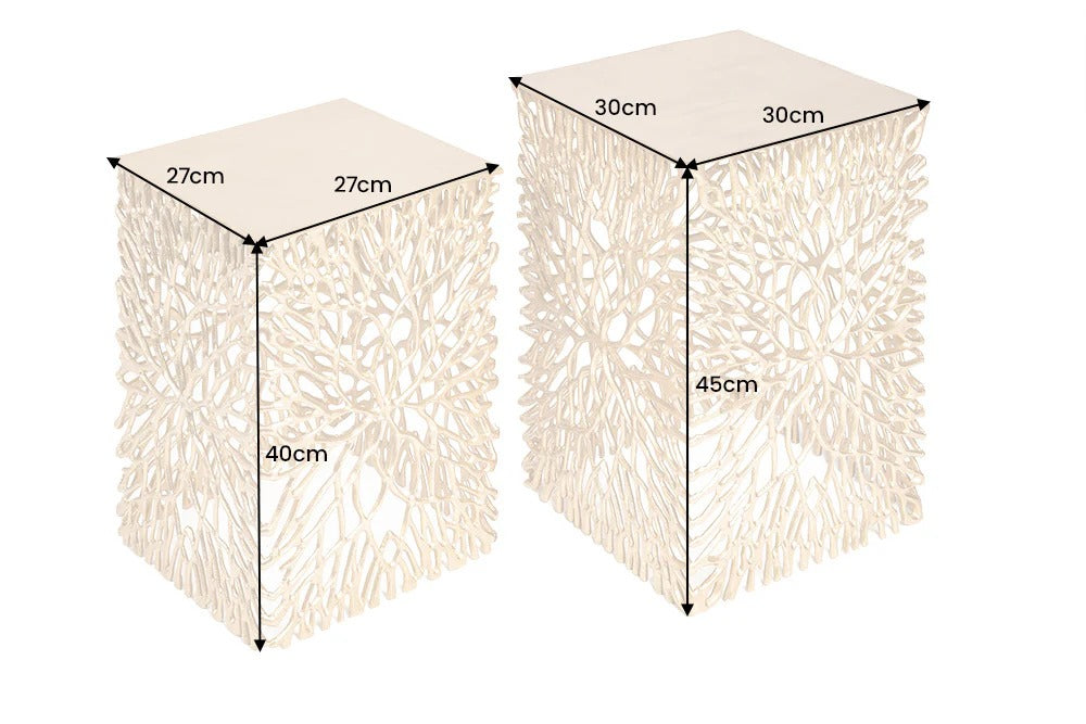 Set Of 2 Side Tables Ambrosia 40cm/45cm Metal Gold