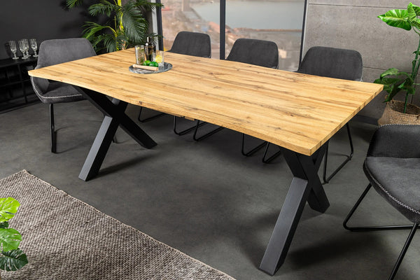 Dining Table Ranger 180-220cm Wild Oak Look Natural X-Frame