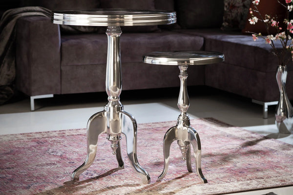 Round Side Table Jardin 55cm Metal Chrome