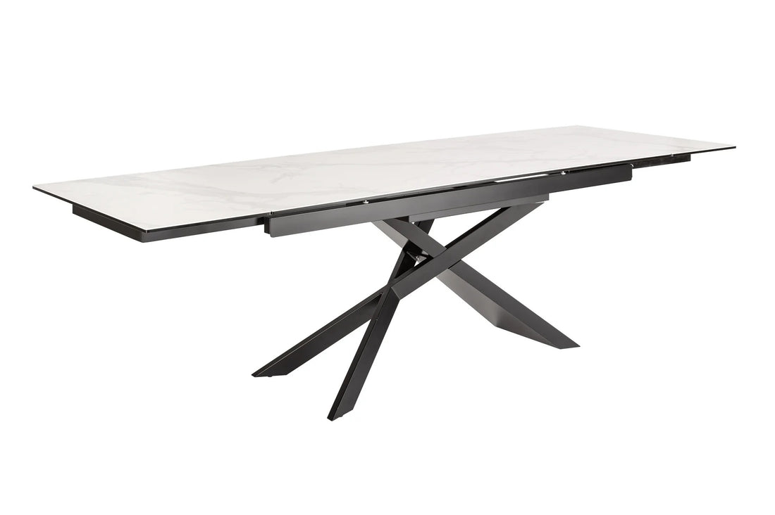 Extendable Dining Table Galactic 180-220-260cm Ceramic White Marble Look
