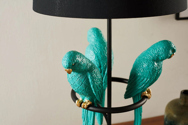 Table Lamp Wildlife 75cm Green Parrots