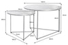 Set Of 2 Round Nesting Coffee Tables Croco 45cm/60cm Metal Silver