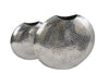 Set Of 2 Vases Oriental 30cm/40cm Metal Silver