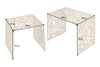Set Of 2 Nesting Coffee Tables Abstract 39cm/50cm Metal Gold