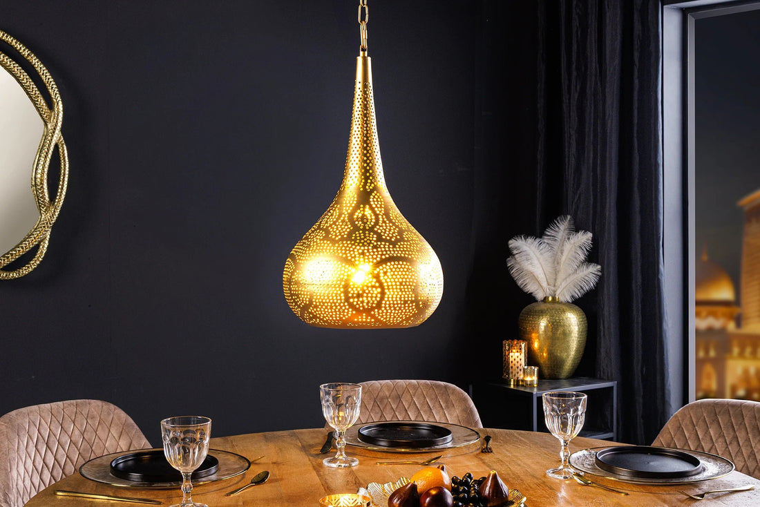 Hanging Lamp Orient Living 49cm Metal Gold
