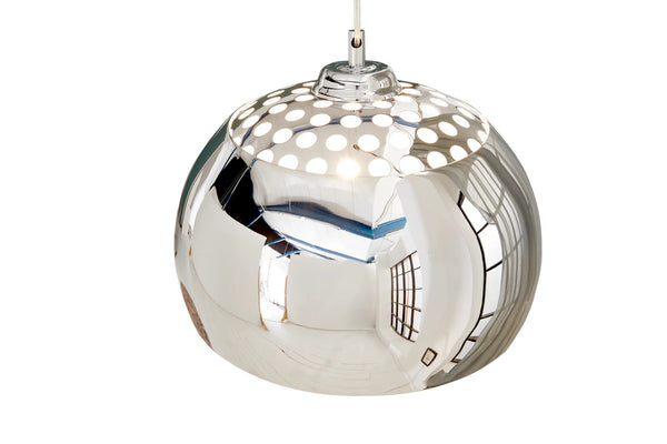 Hanging Lamp Chrome Ball 32cm Metal Silver