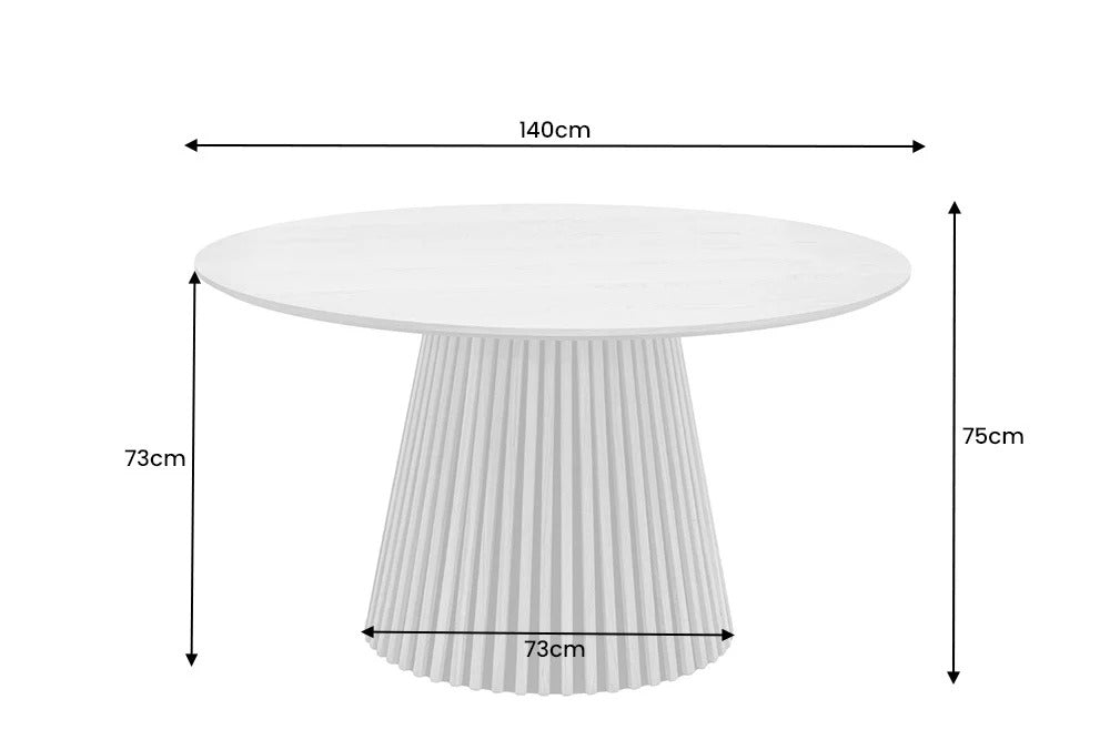Round Dining Table Yoko 140cm Oak Wood Brown