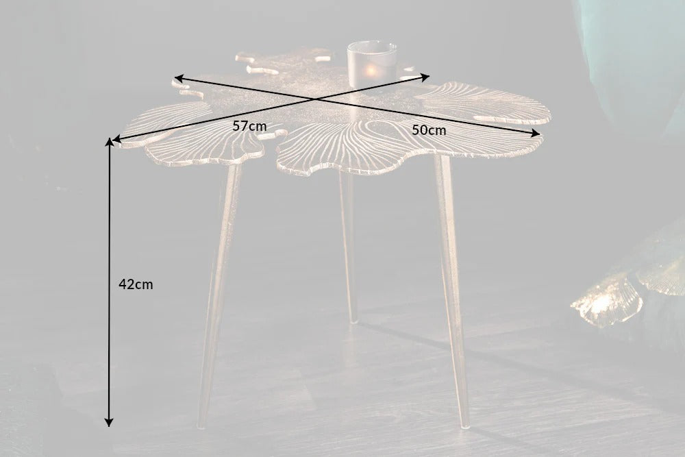Side Table Blossom 42cm Metal Gold