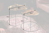 Set Of 2 Round Side Tables Elements Orient 39cm/45cm Metal Gold