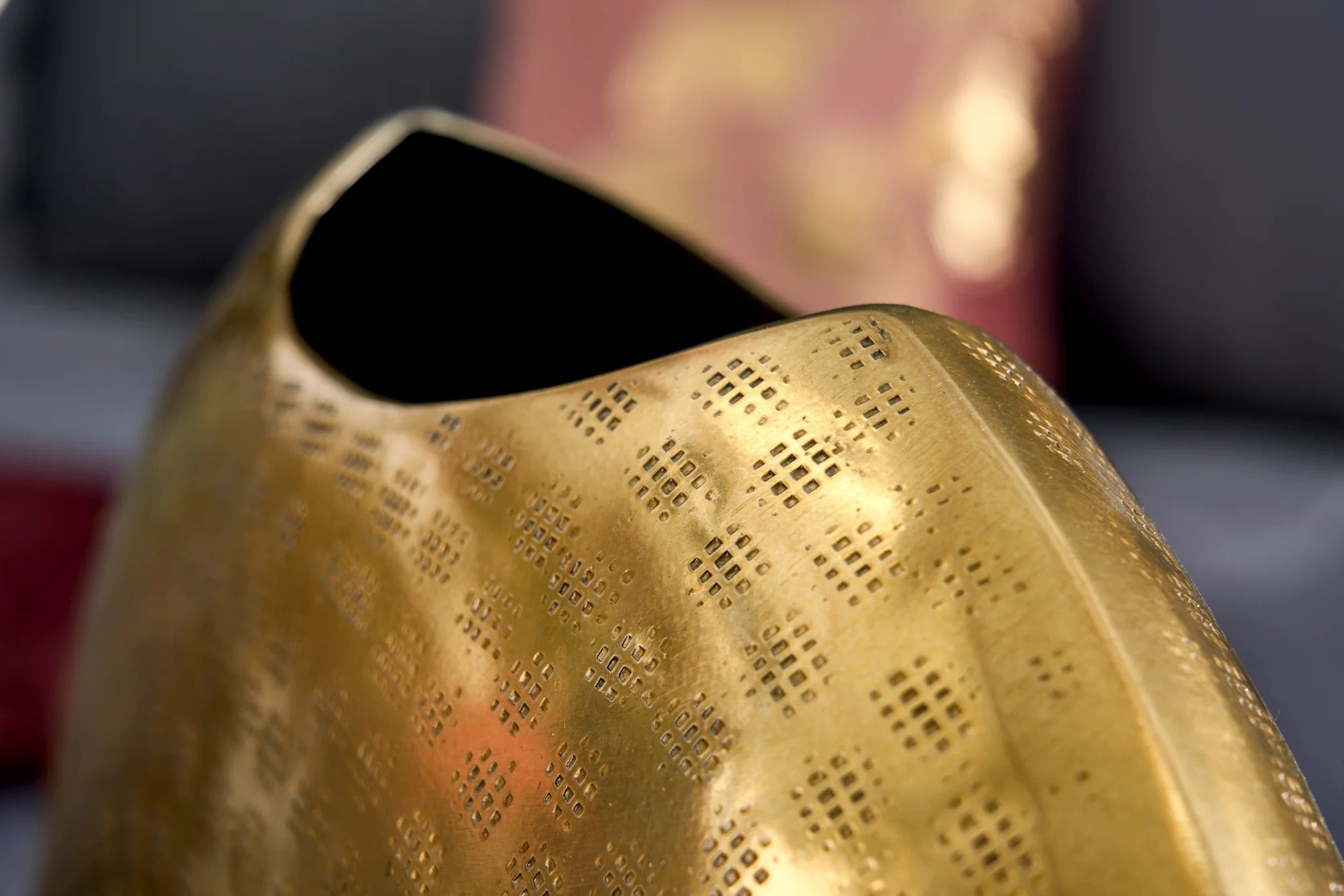Set Of 2 Vases Oriental 30cm/40cm Metal Gold