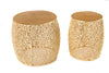 Set Of 2 Round Nesting Coffee Tables Ambrosia 35cm/45cm Metal Gold