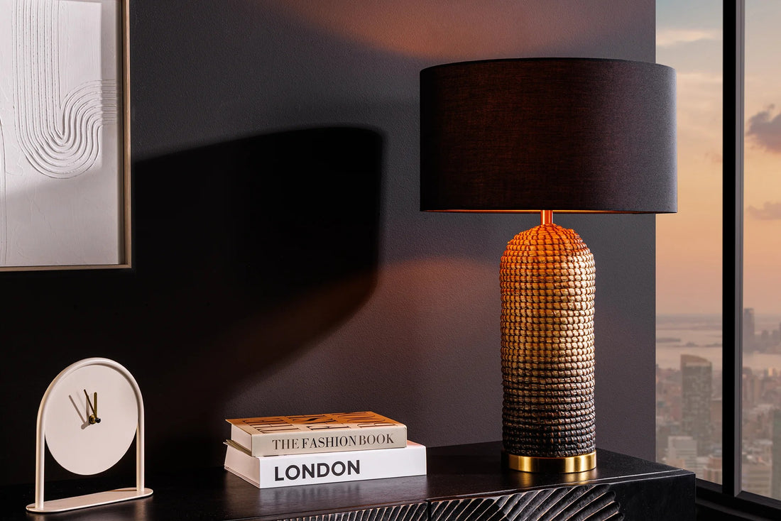 Table Lamp Zea 61cm Seagrass Natural Black Shade