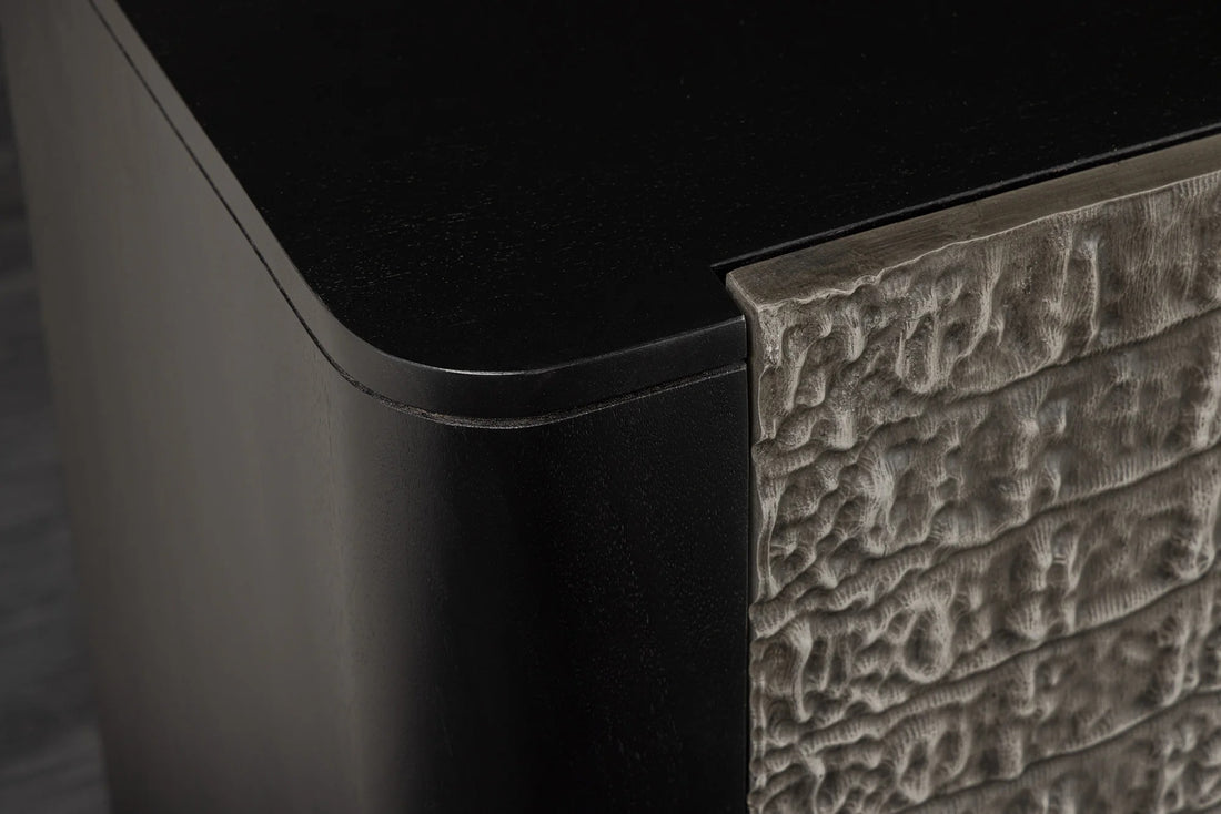 Sideboard Croco 177cm Mango Wood Grey & Black