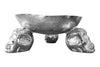 Fruit Bowl Skull 35cm Metal Silver