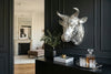 Decorative Bull Head Torero 65cm Metal Silver