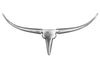 Decorative Bull Horns Texas 75cm Metal Chrome