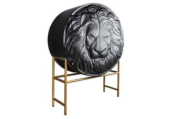 Cabinet Lion 140cm Mango Wood Black