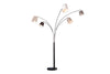 Floor Lamp Levels 205cm Metal Black Grey