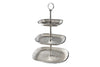 Three Tier Cake Stand Orient 44cm Vintage Metal Silver