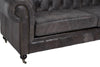 3 Seat Sofa Victorious Dark Grey Leather Sofa Walnut Legs
