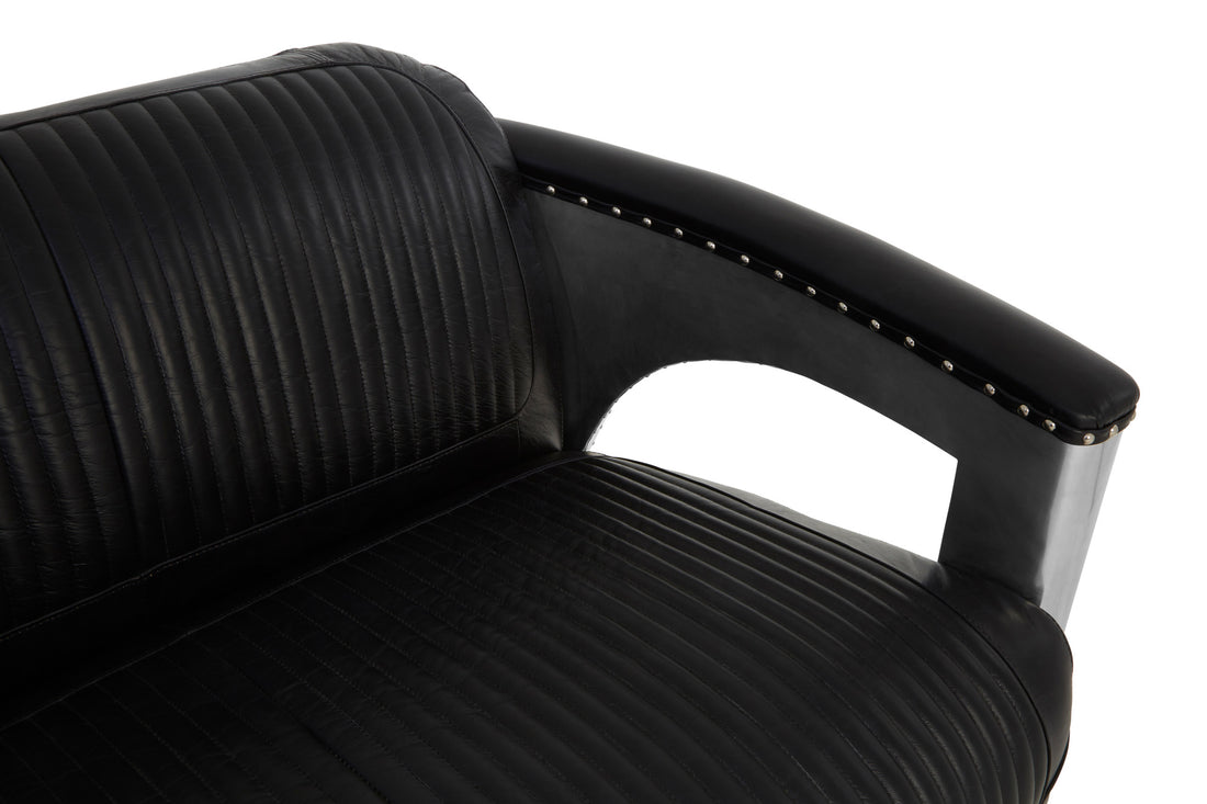 Three Seat Sofa Ritzy Leather Black
