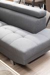 Corner Sofa Palatial 264cm Grey Linen