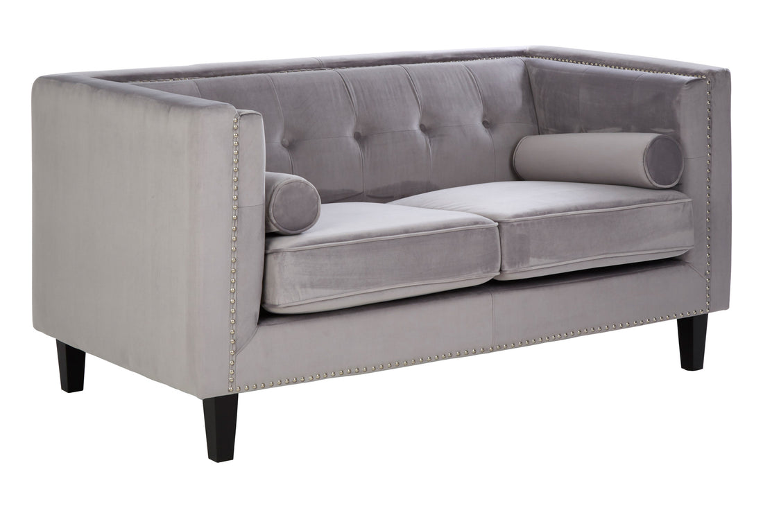 Two Seat Sofa Opulence Grey Velvet