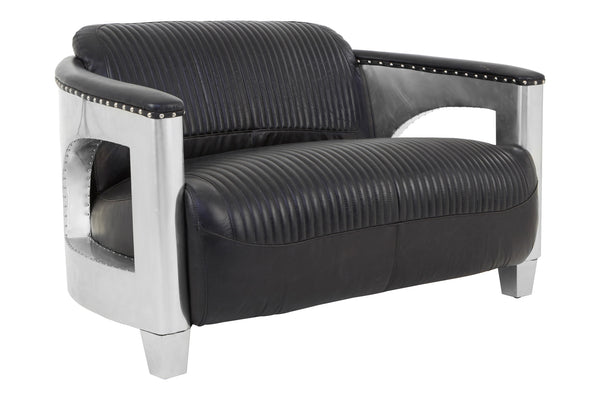 2 Seat Sofa Ritzy Leather Black