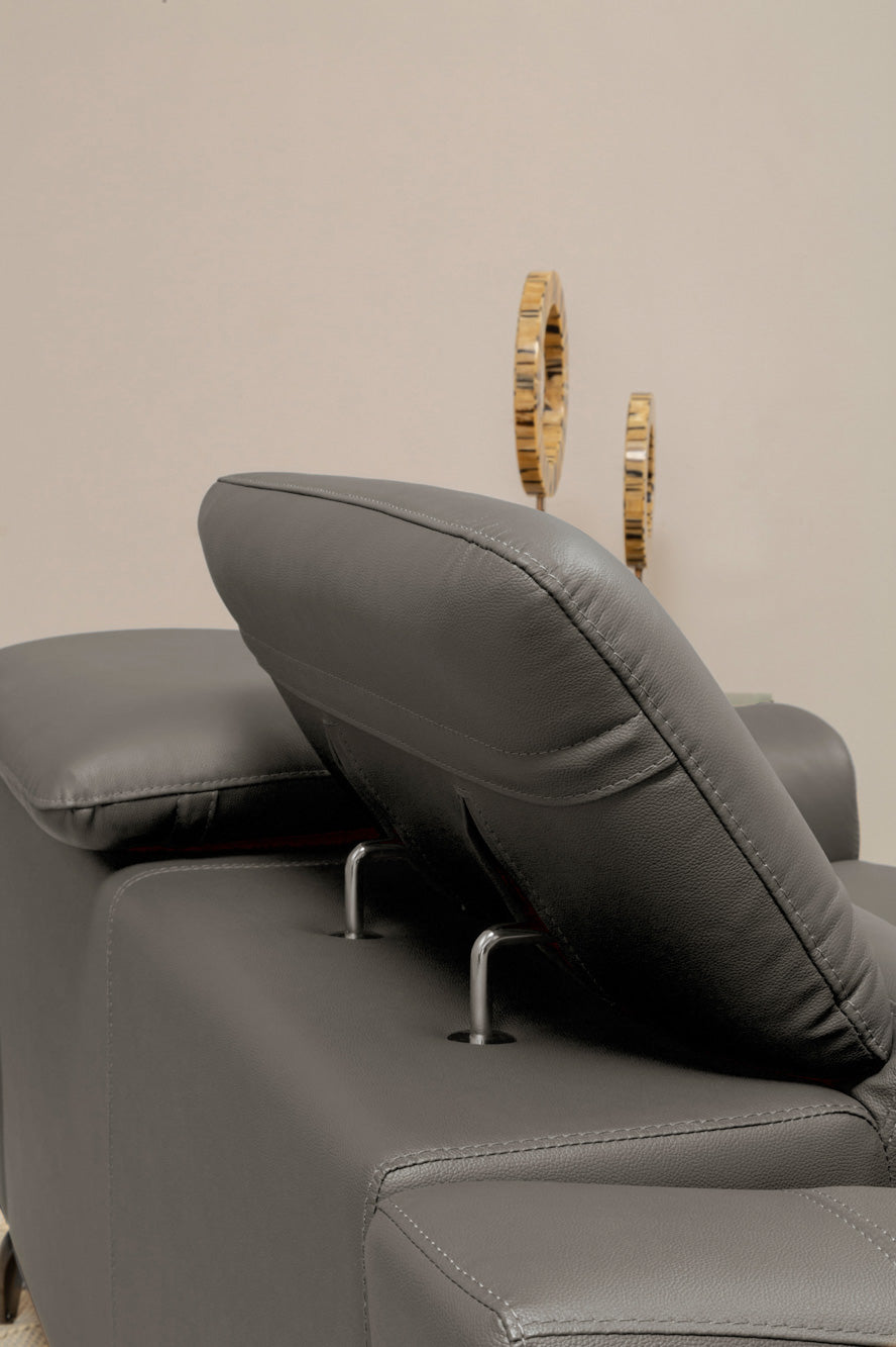 Three Seat Sofa Eminence Leather Grey