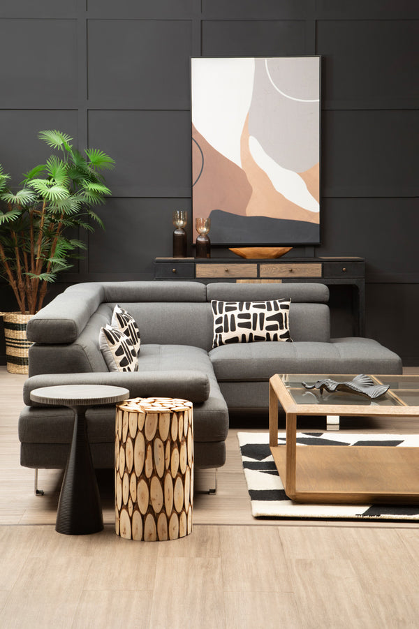 Corner Sofa Palatial 264cm Grey Linen