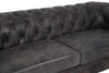 3 Seat Sofa Victorious Dark Grey Leather Sofa Walnut Legs