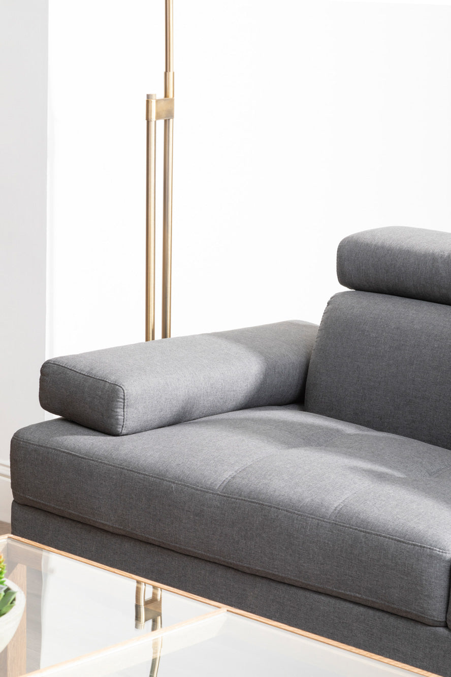 Corner Sofa Palatial 264cm Grey Linen