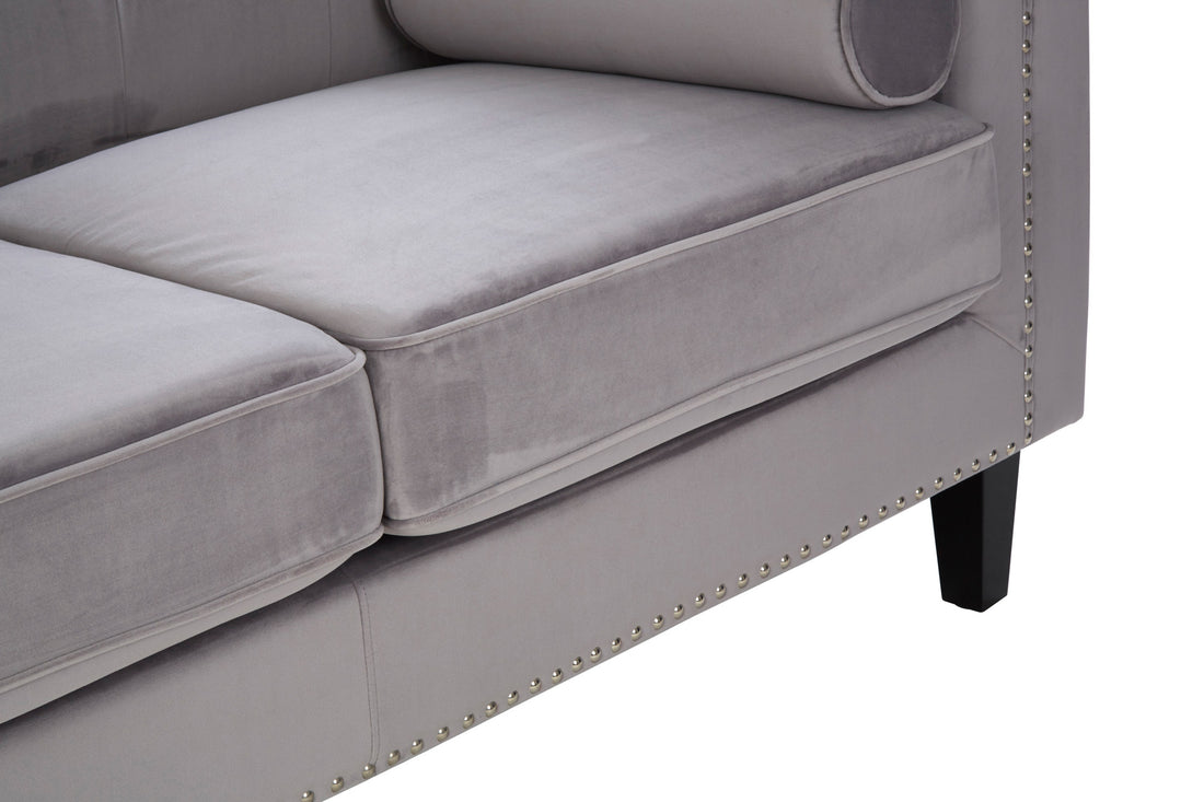 Two Seat Sofa Opulence Grey Velvet