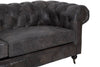 3 Seat Sofa Victorious Dark Grey Leather Sofa Walnut Legs