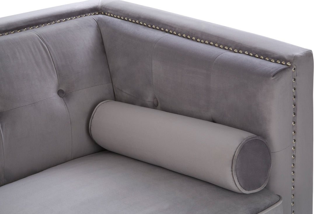 Two Seat Sofa Opulence Grey Velvet