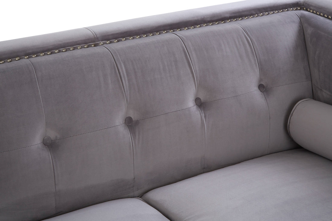 Two Seat Sofa Opulence Grey Velvet