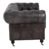 3 Seat Sofa Victorious Dark Grey Leather Sofa Walnut Legs