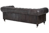 3 Seat Sofa Victorious Dark Grey Leather Sofa Walnut Legs