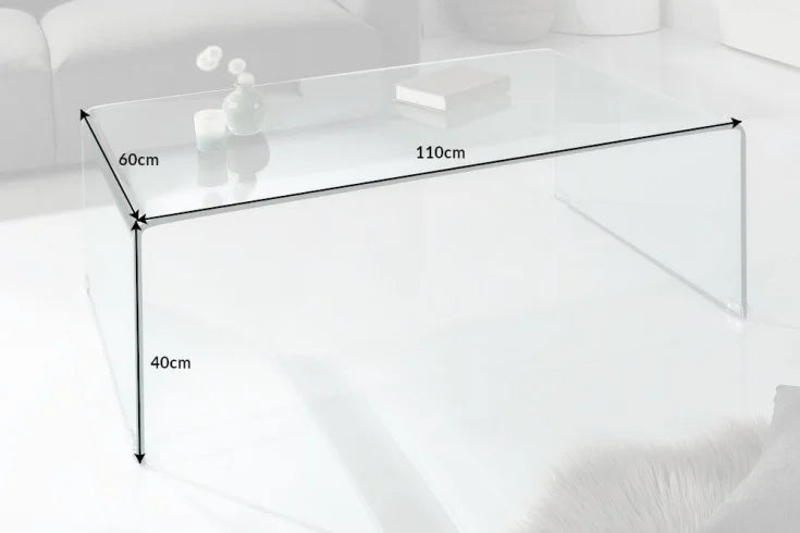 Coffee Table Quartz 110cm Glass