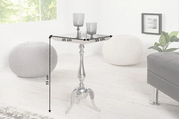Square Side Table Jardin 55cm Metal Silver
