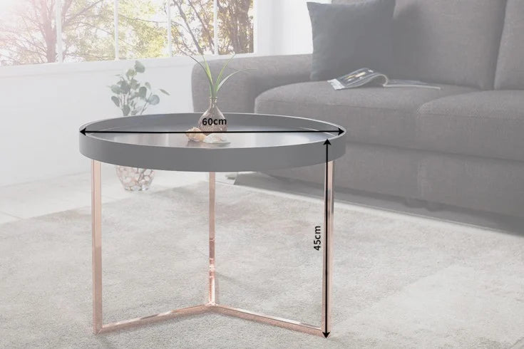 Round Coffee Table Cascade 60cm Black Copper