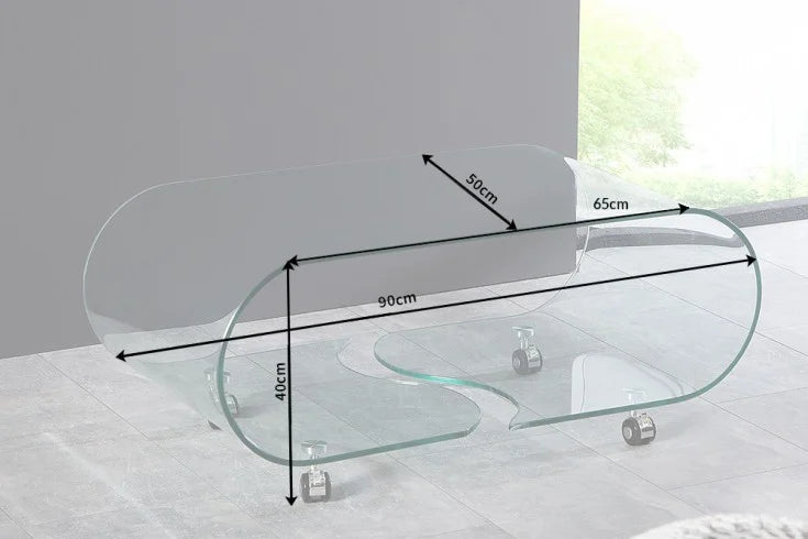 Coffee Table Quartz 90cm Glass