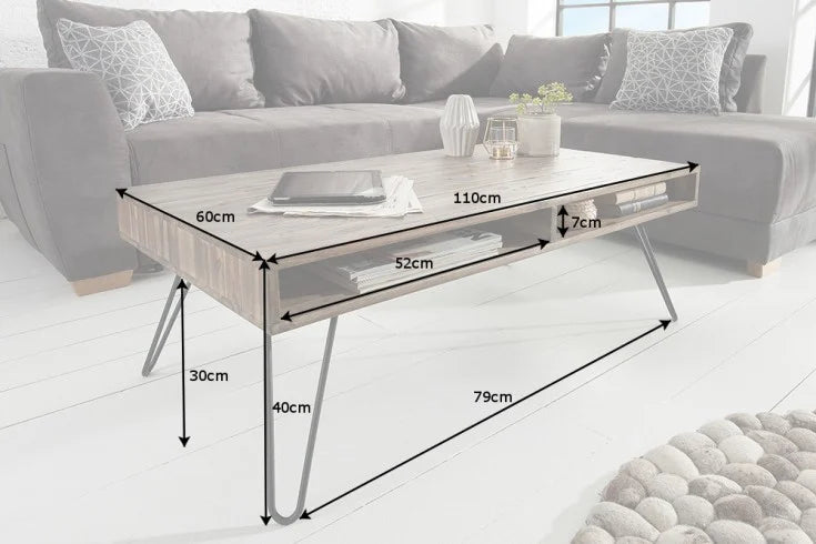 Coffee Table Scorpion 110cm Acacia Wood Grey