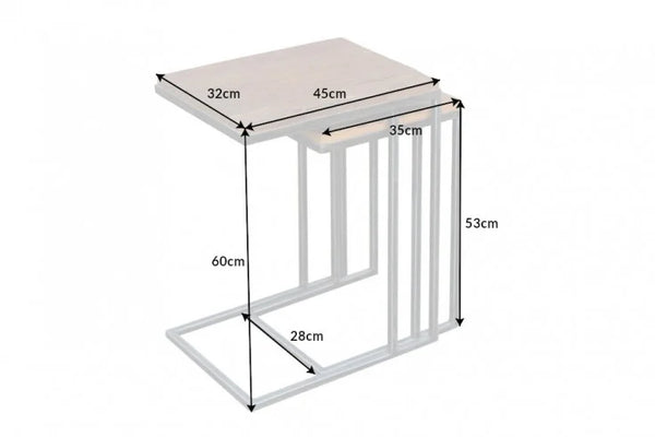 Set Of 2 Side Tables Barracuda 53cm/60cm Recycled Wood Brown
