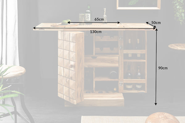 Bar Cabinet Mosaico 130cm Acacia Wood Natural