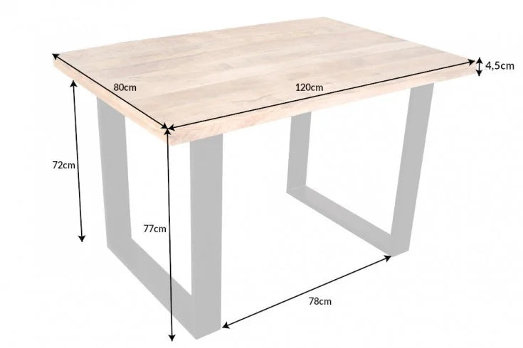 Dining Table Blacksmith 120cm Mango Wood Natural